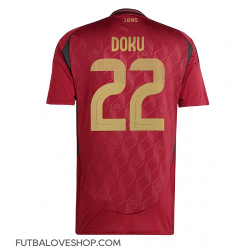 Dres Belgicko Jeremy Doku #22 Domáci ME 2024 Krátky Rukáv